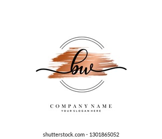 BW handwriting initial  logo vector