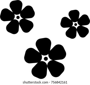 B&W icon of flowers in flat style, nature concept.