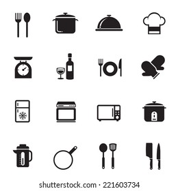 B&W icons set : Cooking Objects