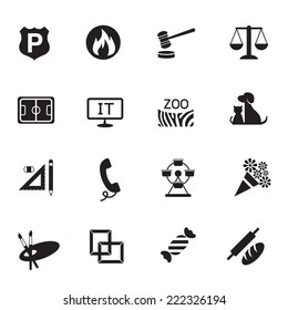 B&W icons set : Destination, Place for Map