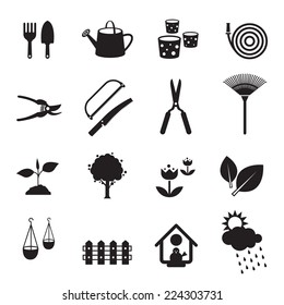 B&W icons set : Garden Object