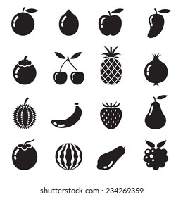 B&W Icons Set : Piece of Fruits