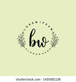 BW Initial beauty floral logo template