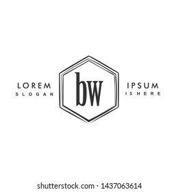 BW Initial beauty monogram logo vector