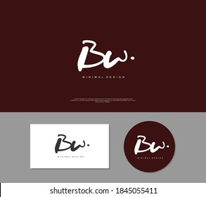 BW Initial handwriting or handwritten logo for identity. Logo with signature and hand drawn style.