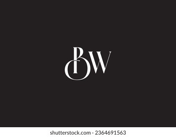 BW  initial handwriting letter logo design and monogram logo