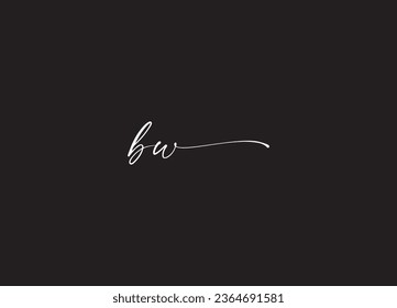 BW  initial handwriting letter logo design and monogram logo