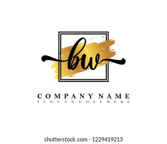 BW Initial handwriting logo concept