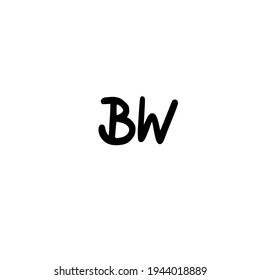 BW initial handwriting logo for identity