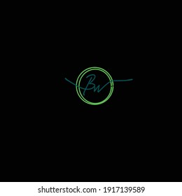 BW-Logo-Monogramm für die erste Handschrift für die Identität