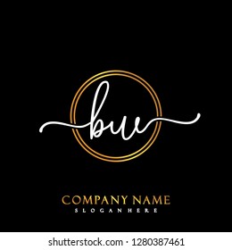 BW Initial Handwriting logo template vector