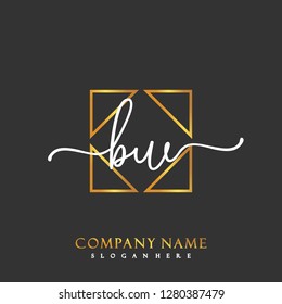 BW Initial Handwriting logo template vector