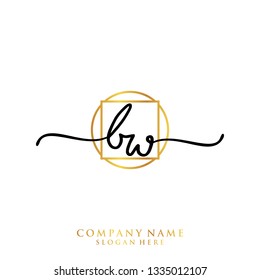 BW Initial handwriting logo template