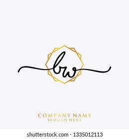 BW Initial handwriting logo template