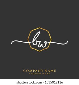 BW Initial handwriting logo template