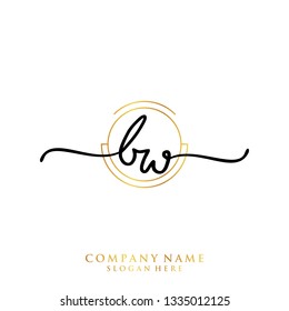 BW Initial handwriting logo template
