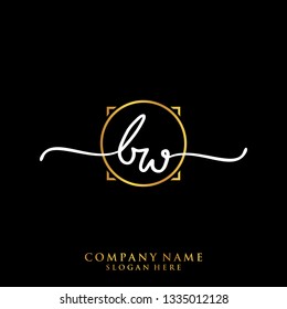 BW Initial handwriting logo template