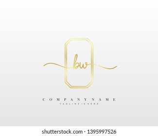 BW initial handwriting logo template vector
