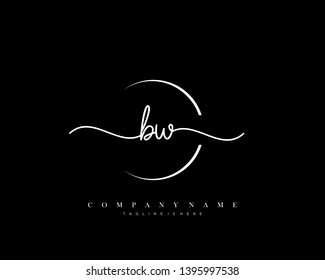 BW initial handwriting logo template vector