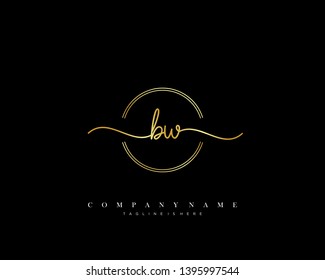 BW initial handwriting logo template vector