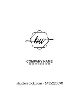 BW Initial handwriting logo template vector