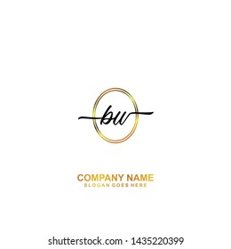 BW Initial handwriting logo template vector