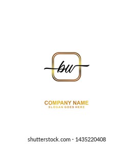 BW Initial handwriting logo template vector