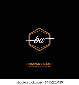 BW Initial handwriting logo template vector