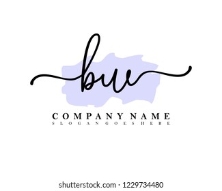 BW Initial handwriting logo vector