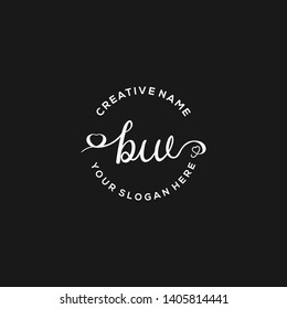 BW Initial handwriting logo vector