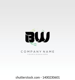 BW initial letter abstract logo design vector.