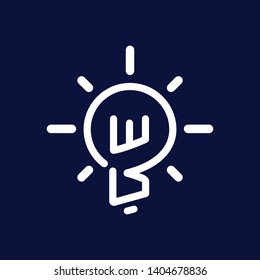 BW Initial Letter with creative bulb Logo vector