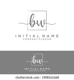 BW Initial letter handwriting and signature logo.