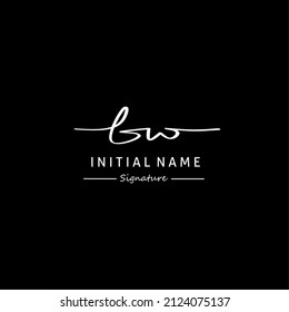 BW Initial letter handwriting and signature logo