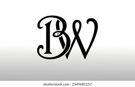 plantilla de diseño de logotipo de letras iniciales BW 