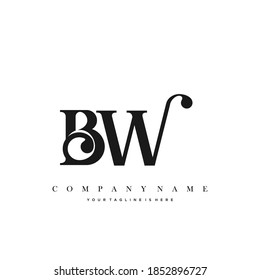 BW Initial Letter Logo Luxury Template Design
