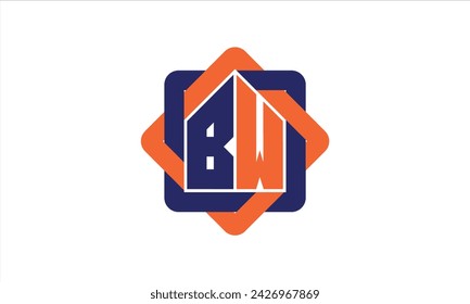 BW initial letter real estate builders logo design vector. construction, housing, home marker, property, building, apartment, flat, compartment, business, corporate, house rent, rental, commercial