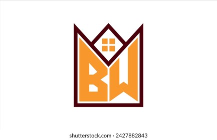BW initial letter real estate builders logo design vector. construction, housing, home marker, property, building, apartment, flat, compartment, business, corporate, house rent, rental, commercial