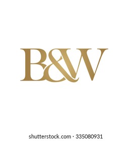 B&W Initial logo. Ampersand monogram golden logo