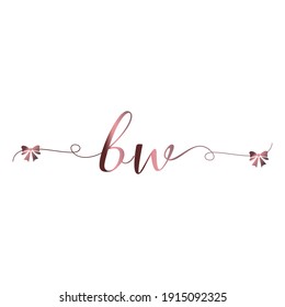 BW Initial logo handwriting modern luxury fashion
