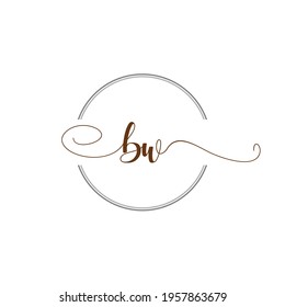 BW Initial Logo Handwriting template letter illustration