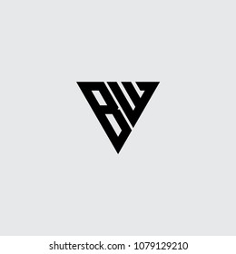 Bw Initial Logo Vector, Triangle