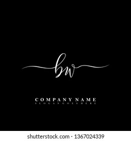 BW Initial luxury handwriting logo vector