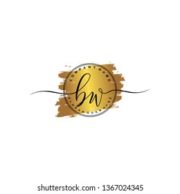 BW Initial luxury handwriting logo vector
