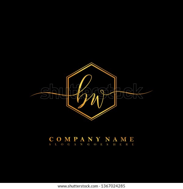 Bw Initial Luxury Handwriting Logo Vector Stock Vector Royalty Free