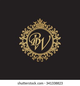 BW initial luxury ornament monogram logo