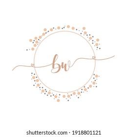 BW Initial monogram handwriting luxury illustration