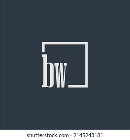 BW initial monogram logo with rectangle style dsign