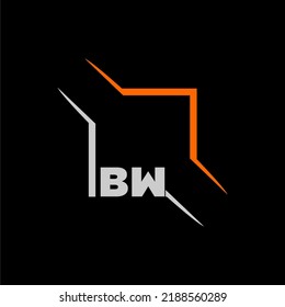 BW initial monogram technologi logo with square style design