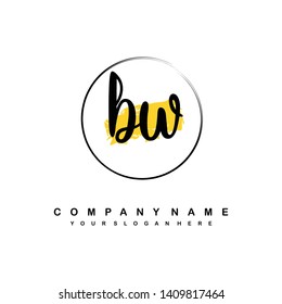 BW initial signature logo. handwriting logo template vector,
